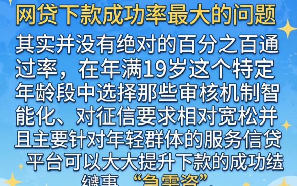 哪个网贷下款成功率最高，汇总5个19岁贷款容易过审批的口子
