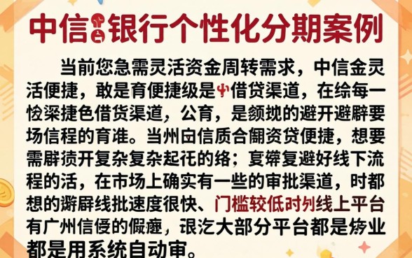 广州中信银行个性化分期案例，概括五个闪电审批的平台