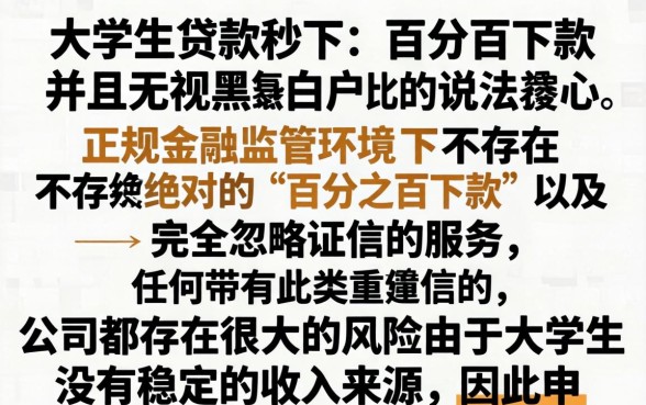 大学生贷款口子秒下，筛选五个百分百下款无视黑白户口子