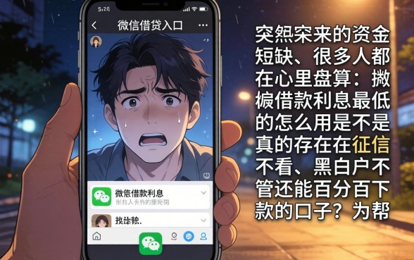 微信用什么借款利息最低，深入剖析五个不看征信无视黑白百分百下款