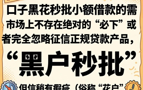 新口子黑花了秒批小额借款，枚举5个手机小额黑户快速贷款口子
