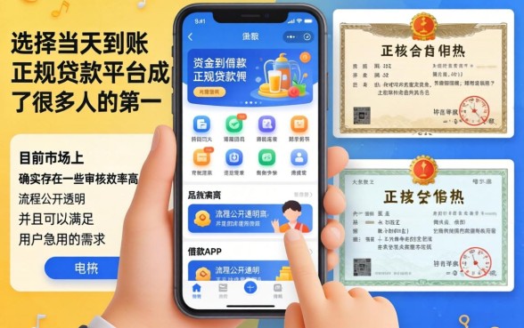 当天到账的正规贷款平台，枚举5个靠谱的借款app