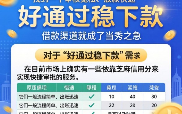 好通过稳下款的口子,胪列五个芝麻借款实时到账速借平台
