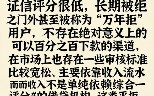 万年拒下户能下款的口子,深入剖析5个不看综合评分的网贷百分百下款口子