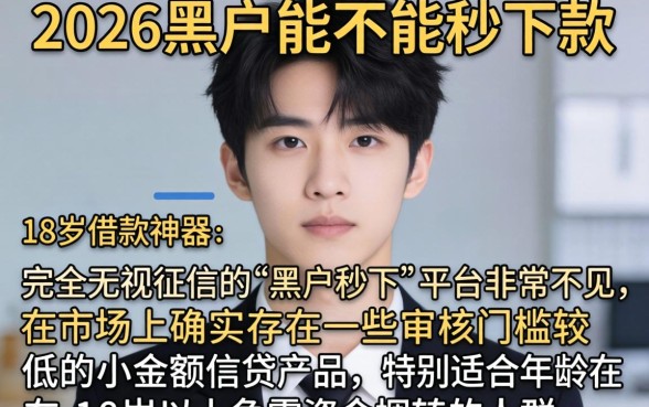 黑户新口子秒下的有吗2026，理出五个18岁借款神器快速下款app