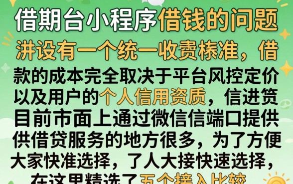 哪个微信小程序可以借钱，归集五个每个人扣多少？