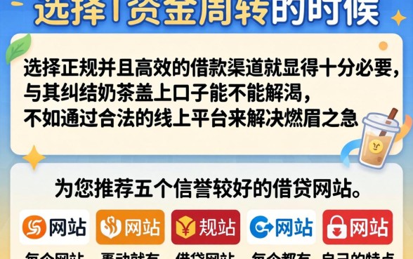 奶茶盖上的口子按下去，罗列5个靠谱的借款平台
