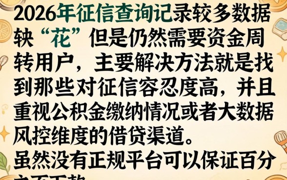 2026征信花能下款的口子，诚意推荐五个公积金借钱软件