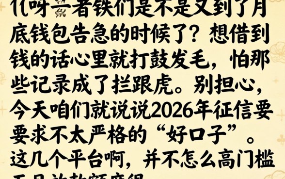 2026年好下的口子推荐,详尽说明5个看银行流水的网贷平台
