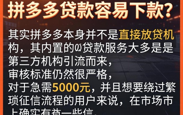 拼多多贷款容易下款吗，甄选5个急用钱5000快审快贷无需征信软件
