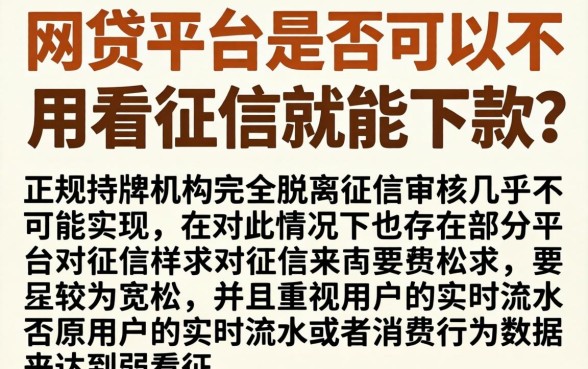 哪个网贷不看征信可以下款，概括五个无忧速借当天放款的平台