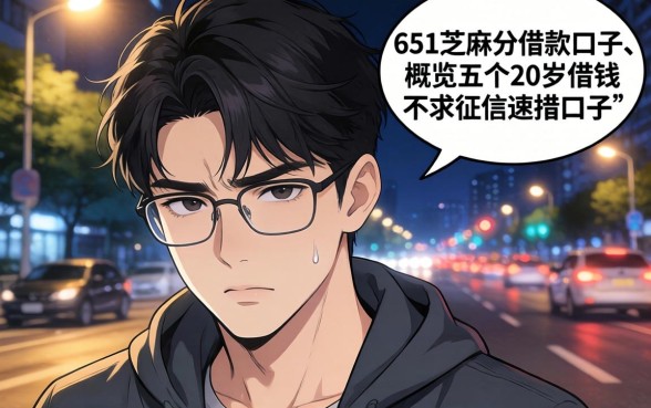 651芝麻分借款口子，概览五个20岁借钱不求征信速借口子