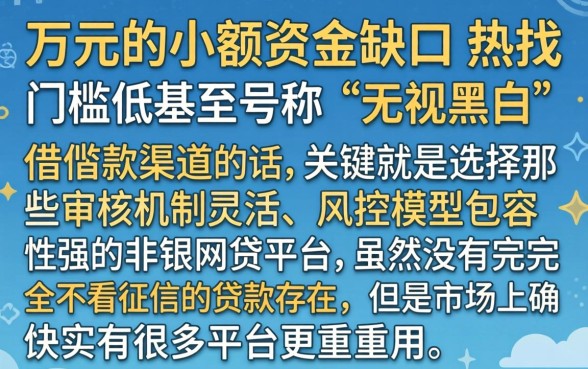 在哪借款可以借1万元，汇总五个无视黑白的网贷平台