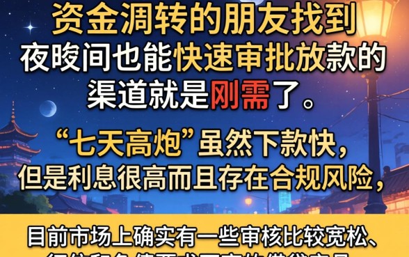 晚上秒下的七天高炮口子，诚意推荐5个不看负债和征信的app