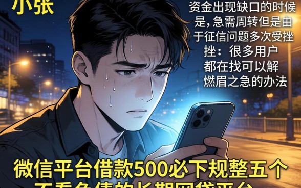 微信平台借款500必下，规整五个不看负债的长期网贷平台