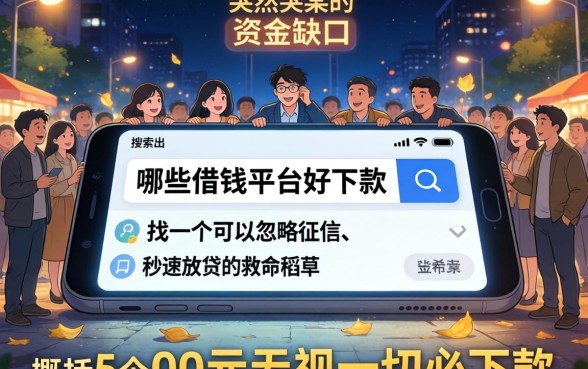 哪些借钱平台借钱好下款的，概括5个3000元无视一切必下款的口子