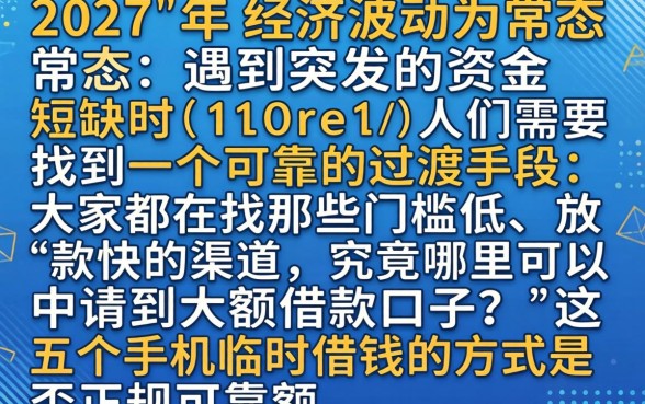 容易申请的大额借款口子,深入剖析5个手机可以临时借钱的口子
