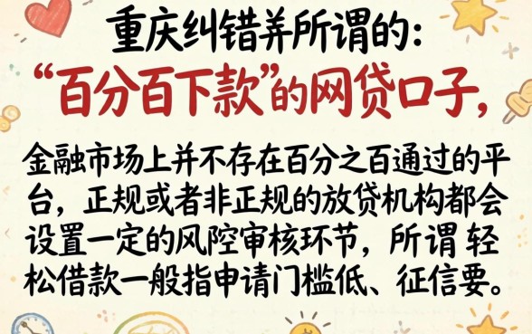 在重庆百分百下款的网贷口子，精选5个轻松借款无征信记录的平台