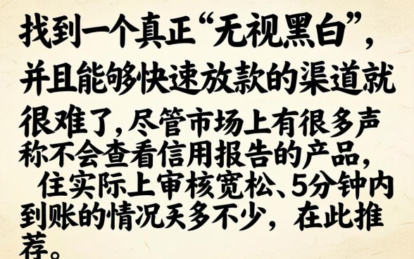 不看征信贷款5分钟拿，概览5个无视黑户秒下款的口子