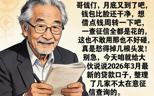 2026年3月最新贷款口子，胪列五个不看征信查询的口子