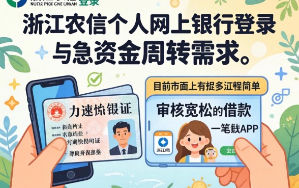 浙江农信个人网上银行登录，概括5个手机和身份证快速借钱app