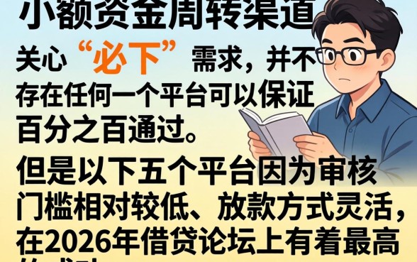 借款口子论坛2026，整合五个必下的小额贷款软件