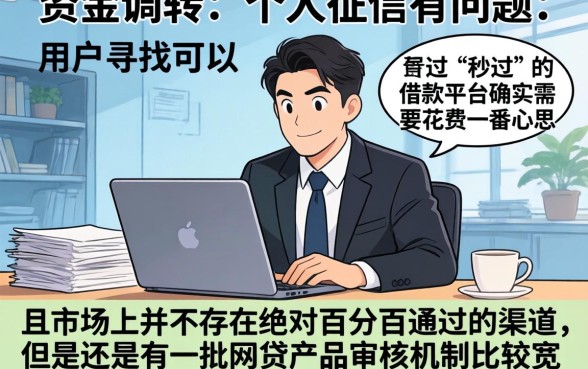 什么平台借钱秒过，归集5个征信瑕疵也能借网贷轻松下款的app