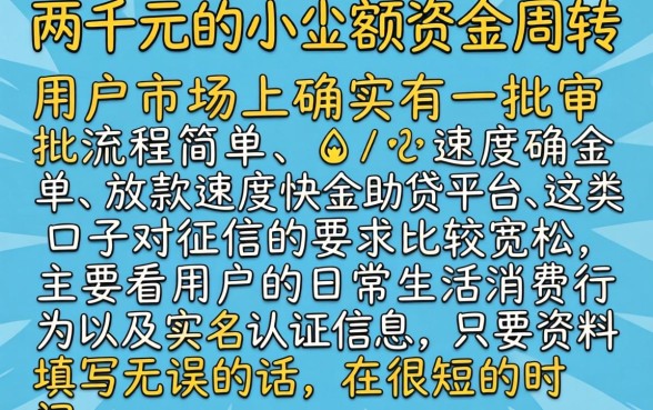 一两千秒下的口子，详细阐述五个门槛低易下款软件