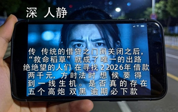 2026借款2000秒到，整合五个高炮双黑逾期必下款app