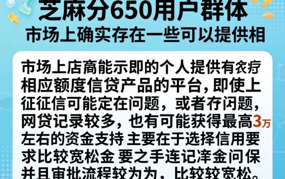 我爱卡芝麻分650分贷款口子，汇整5个无视网黑征信黑3万贷款
