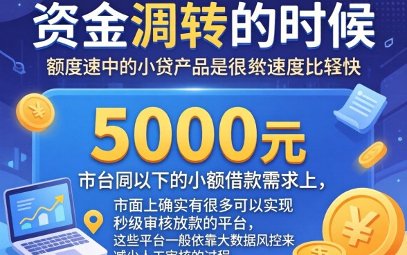 哪些小贷平台审批速度快，筛选五个5000块贷款秒下口子