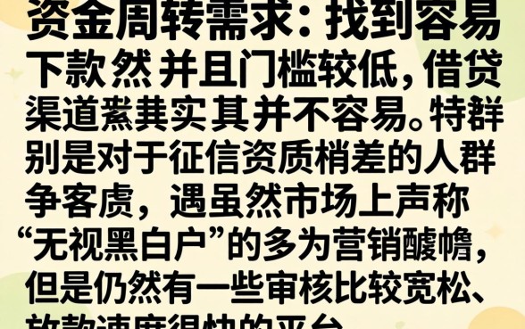 容易下载钱的小贷口子，胪列五个无视黑白户秒下款口子软件