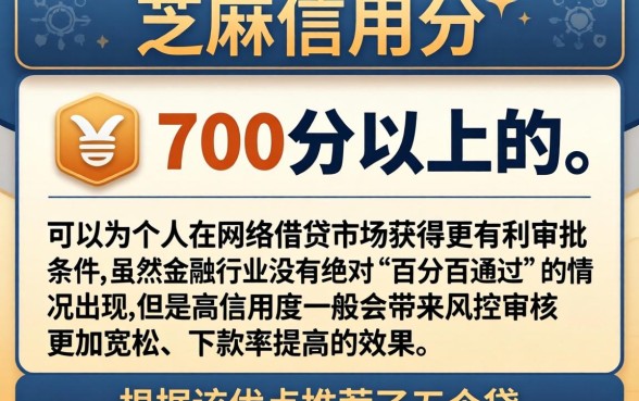 700以上芝麻信用分贷款,枚举五个能百分百通过的网贷app