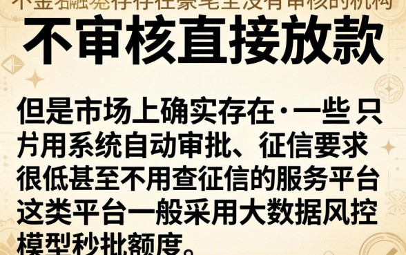 不审核直接放款的平台有哪些，罗列五个低门槛不查征信的软件