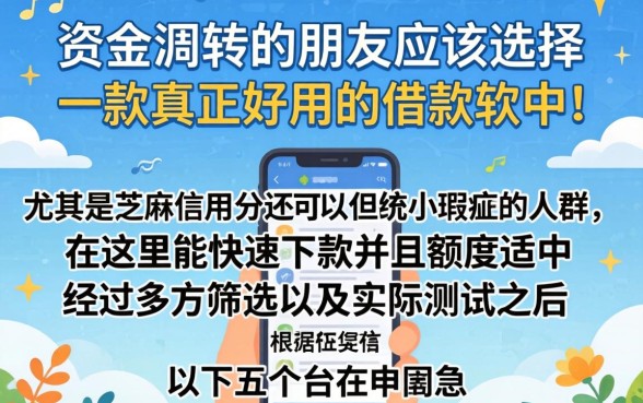好用的芝麻信用贷款app，热忱推荐5个APP容易借款1万块的平台