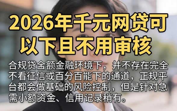 2026千元网贷口子必下的，胪列五个可以借钱不用审核的软件