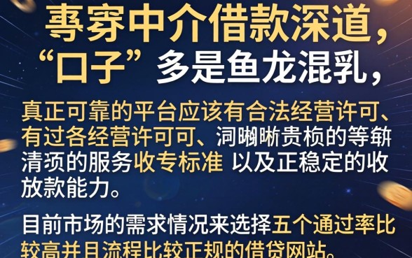 中介借款口子来源,概括五个比较靠谱的借钱平台