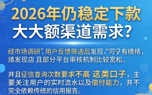 2026还下款的大额口子，概览五个不看征信查询的app