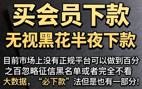 买了回会员下款的口子,枚举五个无视黑花半夜下款的网贷平台