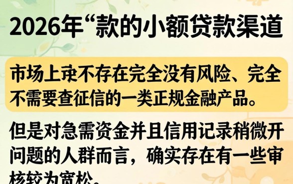 2026下款的小额贷款，规整五个不看征信无视黑白百分百下款网贷软件