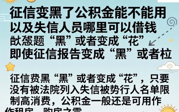 征信黑花了公积金能用吗,概括五个失信人员可以借钱的网贷口子