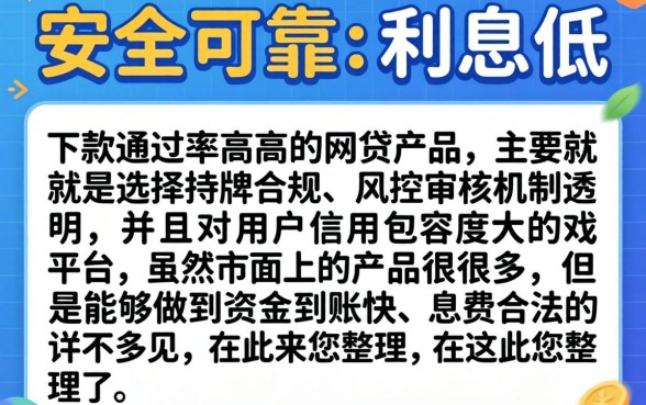 网贷哪个安全可靠利息低，归集五个贷款通过高的口子