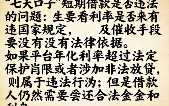 七天口子短期借款违法吗，详细阐述五个不看负债和征信的软件