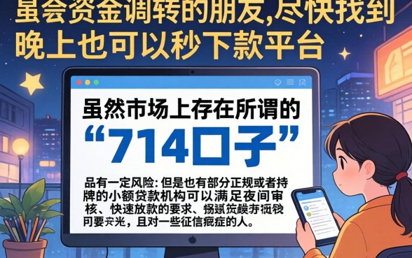 晚上秒下款的714口子，条列五个714无视逾期秒下的app