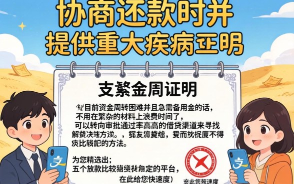 支付宝协商还款重大疾病证明，倾情分享五个贷款通过高的口子
