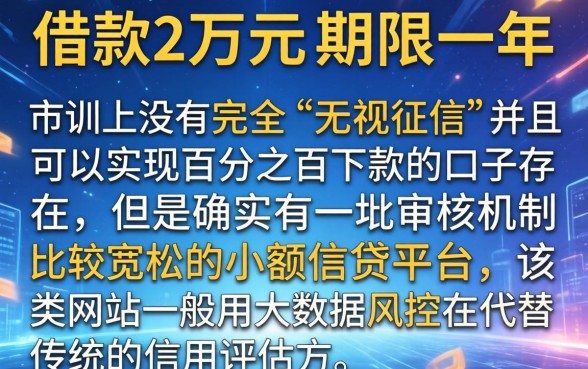 借款2万期限一年的口子，详尽说明5个无视黑花半夜下款的网贷口子