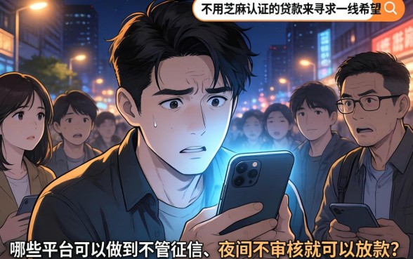 不用芝麻认证的贷款，条列5个不审核夜间直接放款的网贷平台