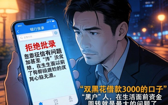 双黑花借款3000的口子,深入剖析5个百分百下款无视黑白户网贷软件