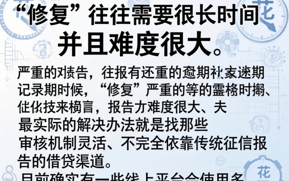 征信黑花了怎么可以修复呢，筛选5个网贷无视不查征信口子