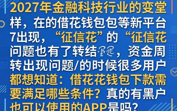 借花花钱包下款有哪些条件,深入剖析5个黑户都能下的app